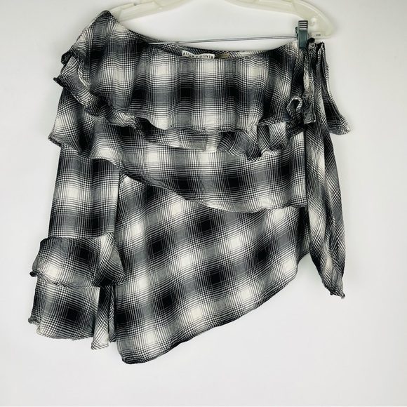 Alice + Olivia Hilaria Plaid Ruffle One Shoulder Blouse - Picture 4 of 8